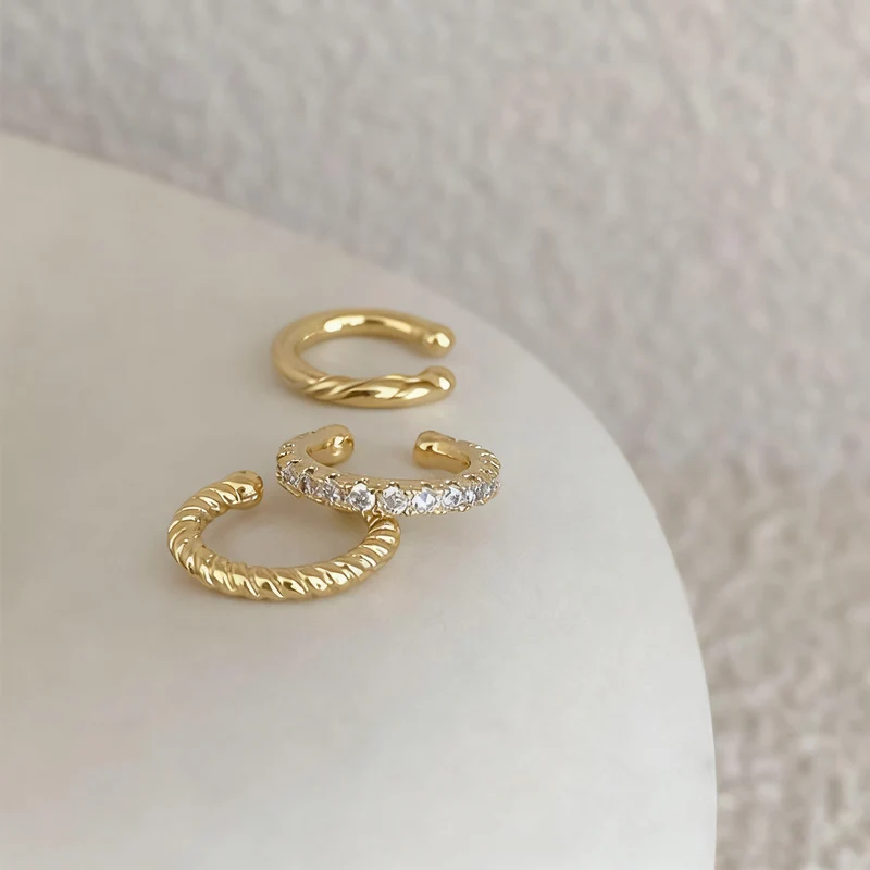 Ohrclip aus Kupfer, geometrisches Design