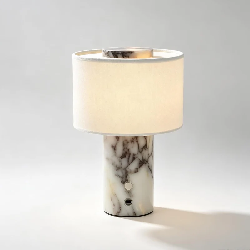 Marmor-Tischlampe mit Touchschalter