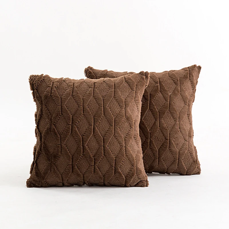 Texturiertes Strick-Diamond-Tufted quadratisches Wurfkissenbezug mit ausgefranstem Rand