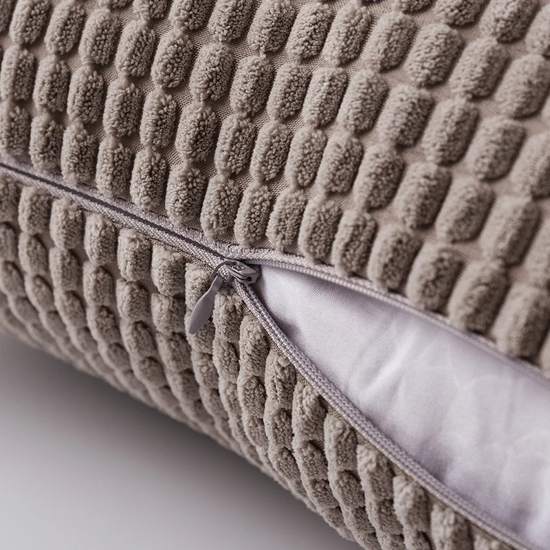 Plüsch Waffelraster Chenille Sofa Akzent Kissen Duo mit abnehmbaren Reißverschlussbezügen