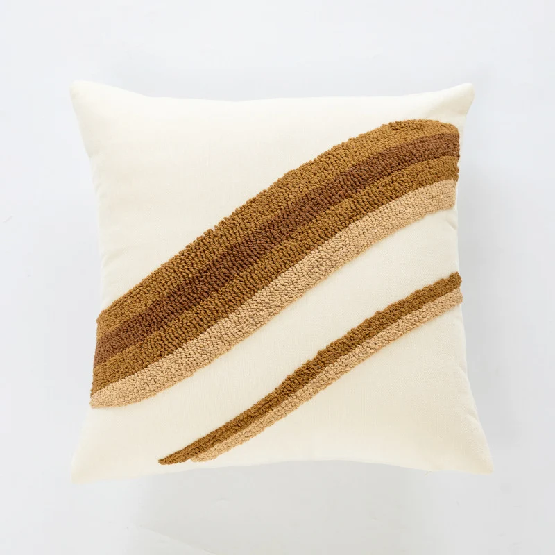 Plüsch Faux Fur Gerippter Quadrat-Wurfkissen mit Kanal-Quilt-Struktur