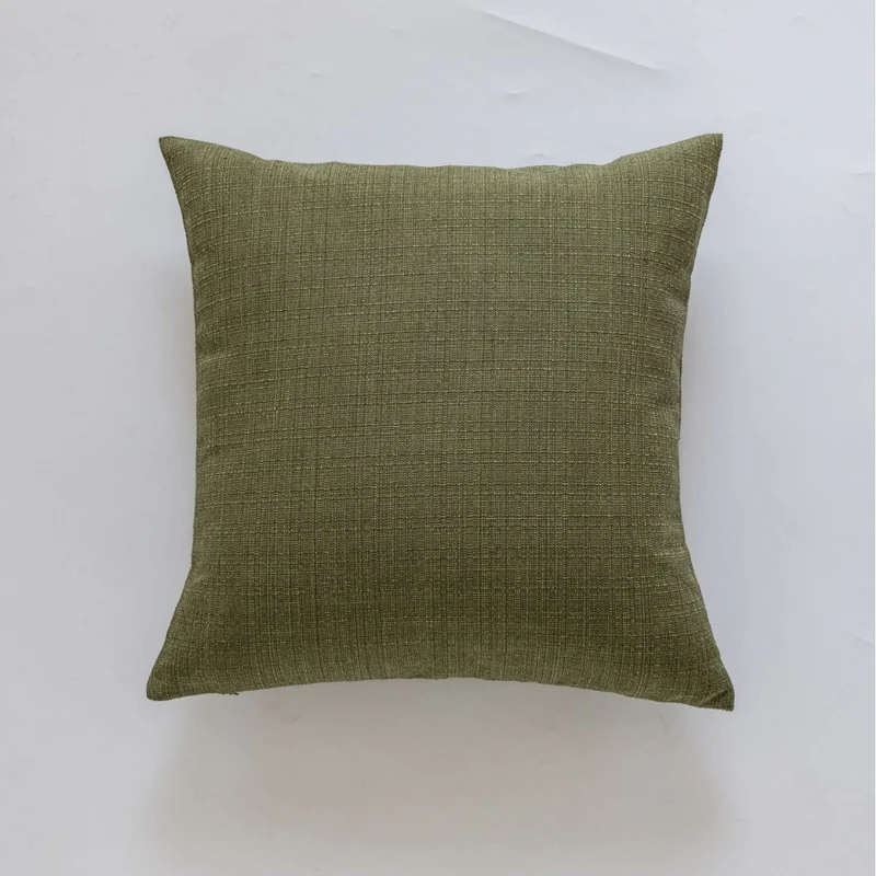 Handgewebter Slub-Gewebe quadratischer dekorativer Kissenbezug mit weichem Canvas-Rücken
