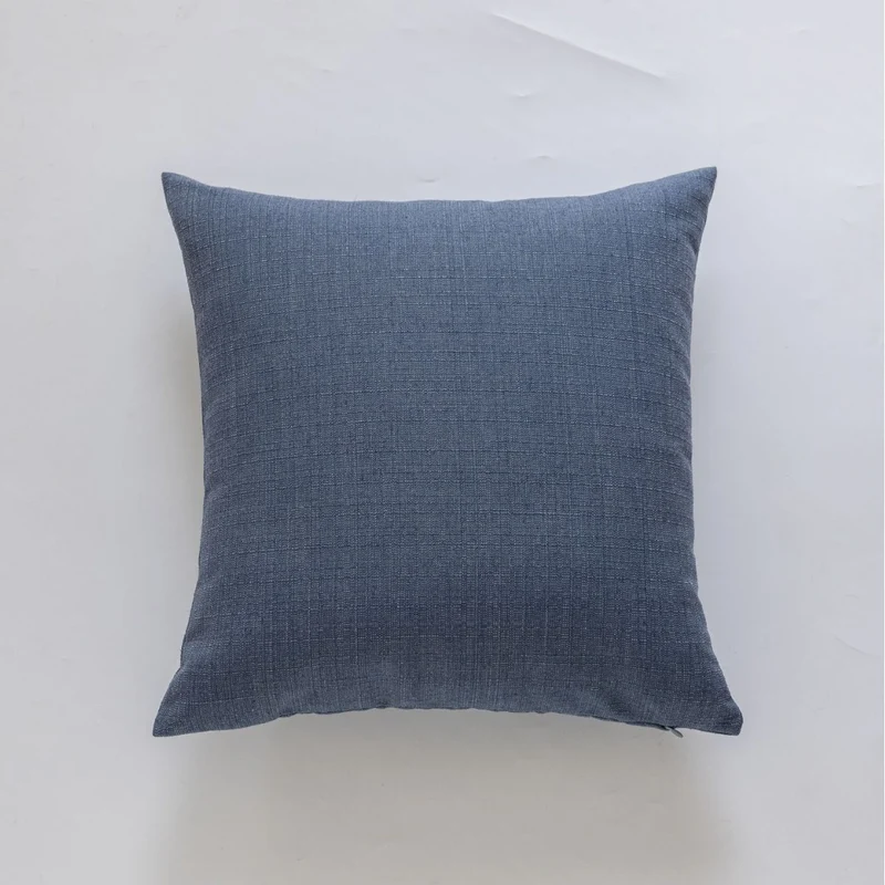 Handgewebter Slub-Gewebe quadratischer dekorativer Kissenbezug mit weichem Canvas-Rücken