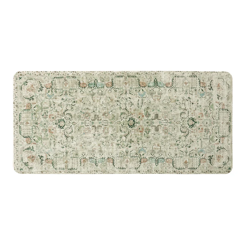 Vintage-inspirierter Teppichläufer für Flur und Küche mit Medaillonmuster und rutschfester Unterseite Karnz