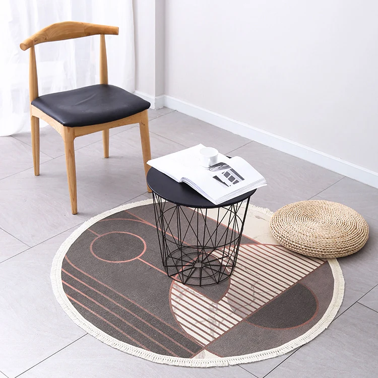 Runder Dekorativer Wohnzimmer-Teppich mit modernem geometrischem Muster Karnz