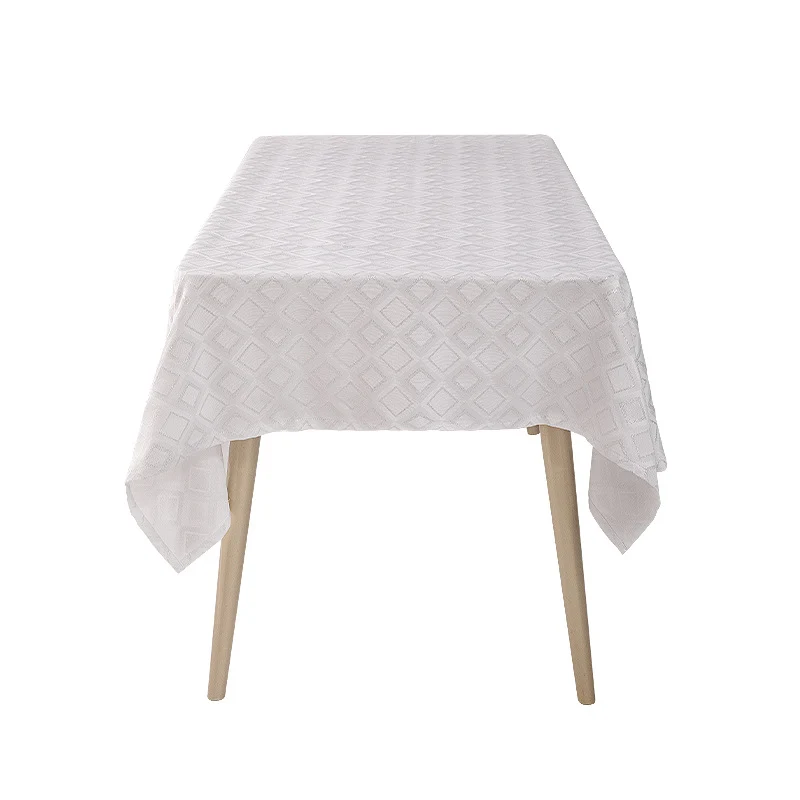 Gewebte Jacquard-Tischdecke mit Diamantrelief und pflegeleichtem Baumwollmix Karnz