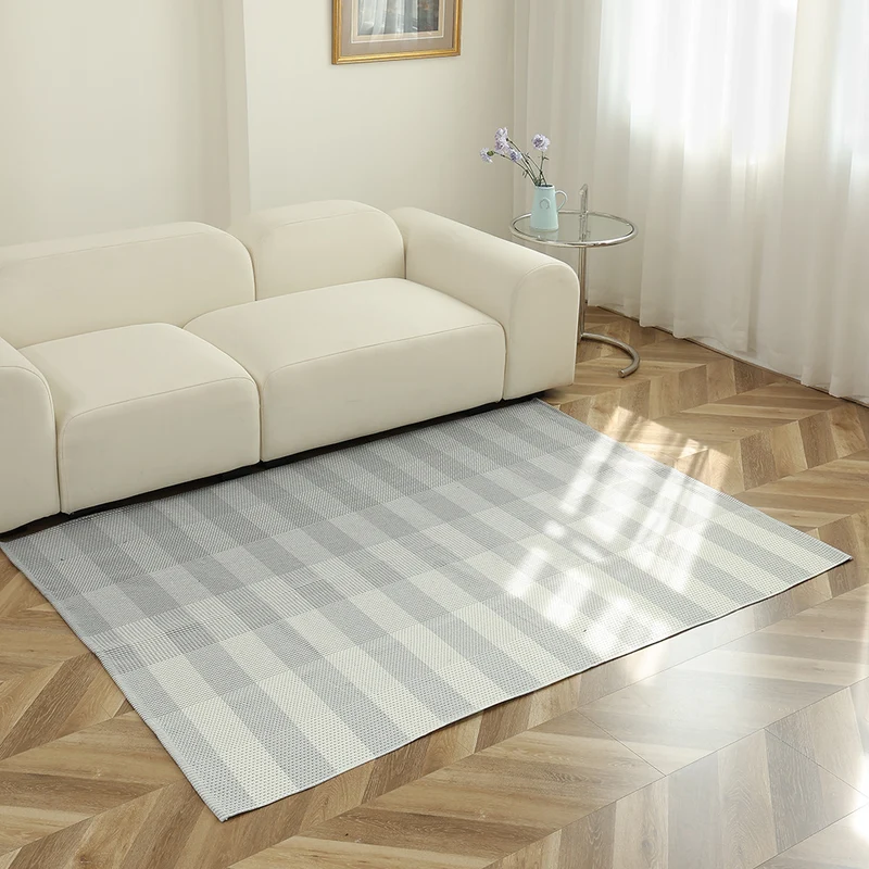 Gestreifter Flachgewebe-Teppich für Wohnzimmer mit niedrigem Flor und modernem Streifenmuster Karnz