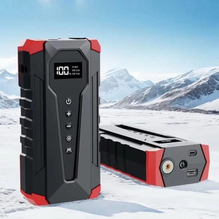 Starthilfe Powerbank mit 150PSI Kompressor, 3000A 12000mAh Jump Starter Auto Batterie Booster für 12V Benzin & Diesel, 21-Zylinder Luftpumpe, LED, USB