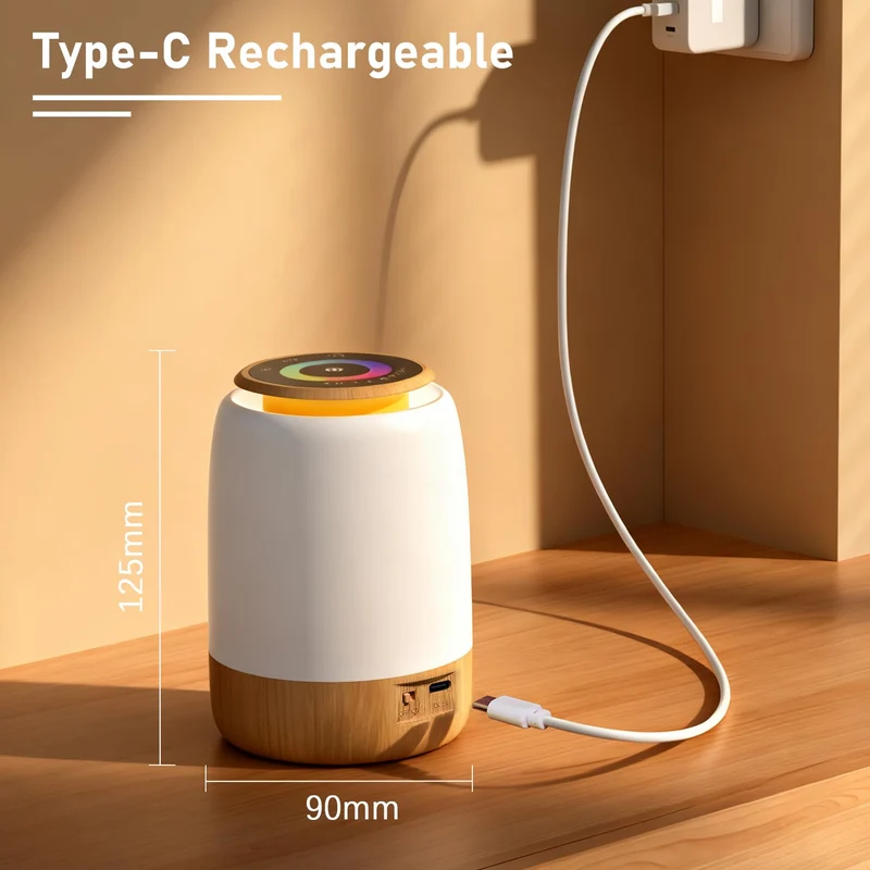 Nachtlichter, Nachttischlampe, Nachtlicht, Touch-Bedienung, dimmbar, 7 Farben, 4 Modi, USB-aufladbar, Timer, Countdown-Funktion, LED-Tischleuchte