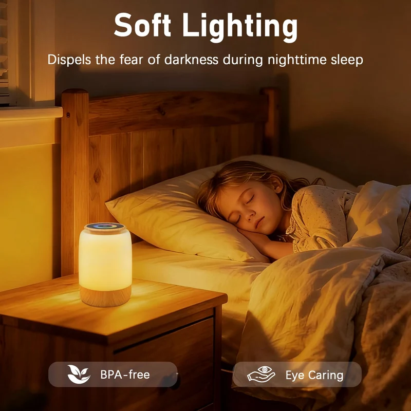 Nachtlichter, Nachttischlampe, Nachtlicht, Touch-Bedienung, dimmbar, 7 Farben, 4 Modi, USB-aufladbar, Timer, Countdown-Funktion, LED-Tischleuchte