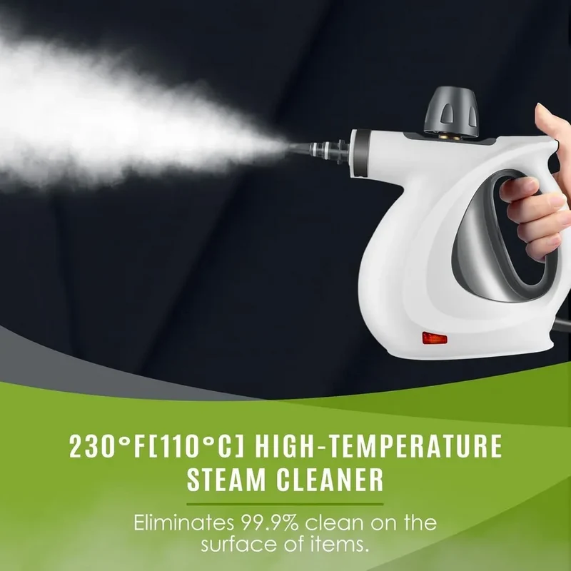 1050W Natürlicher Dampfreiniger mit Druck für mehrere Oberflächen, mit 12 Zubehörteilen, Mehrzweck-Dampfgarer für den Heimgebrauch, zur Reinigung