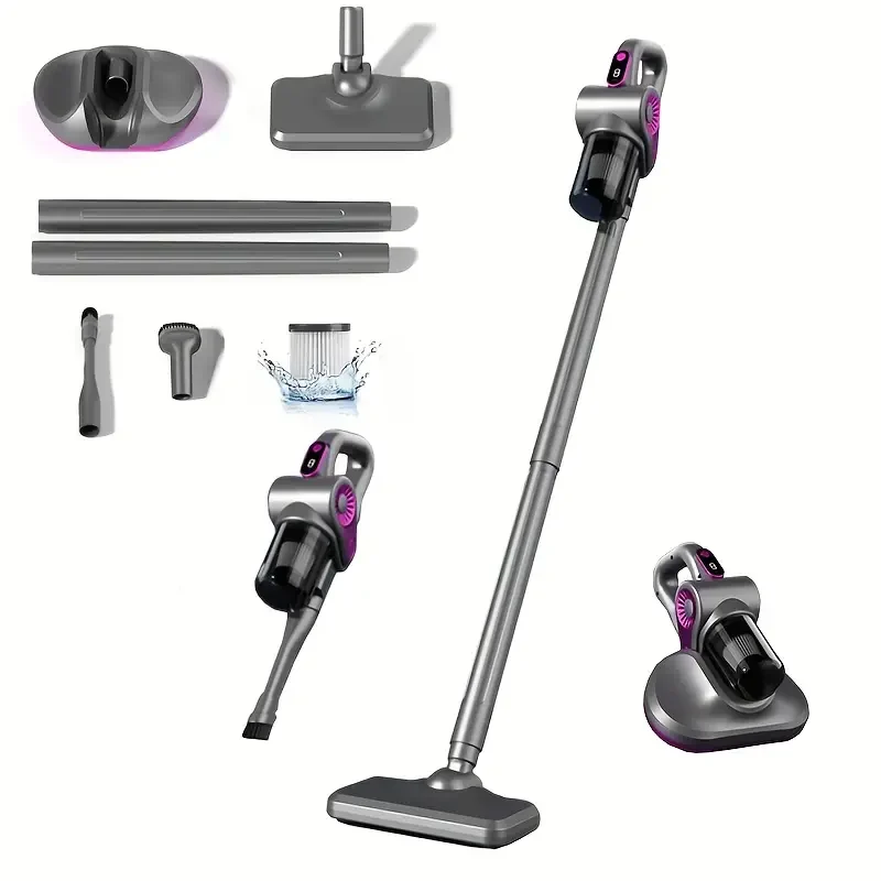 45000Pa Handstaubsauger, Milbensauger, 4 in 1 Staubsauger Kabellos, UV-C Licht, entfernt 99 % Milben, Akku Staubsauger, Anti-Milben Staubsauger