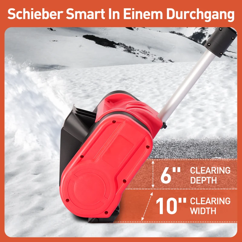 Akku-Schneefräse,Akku-Schneeschaufel,24V mit 2 Batterie,schnurlose Schneefräse,Teleskop-Stiel & Zusatzhandgriff,Faltbares