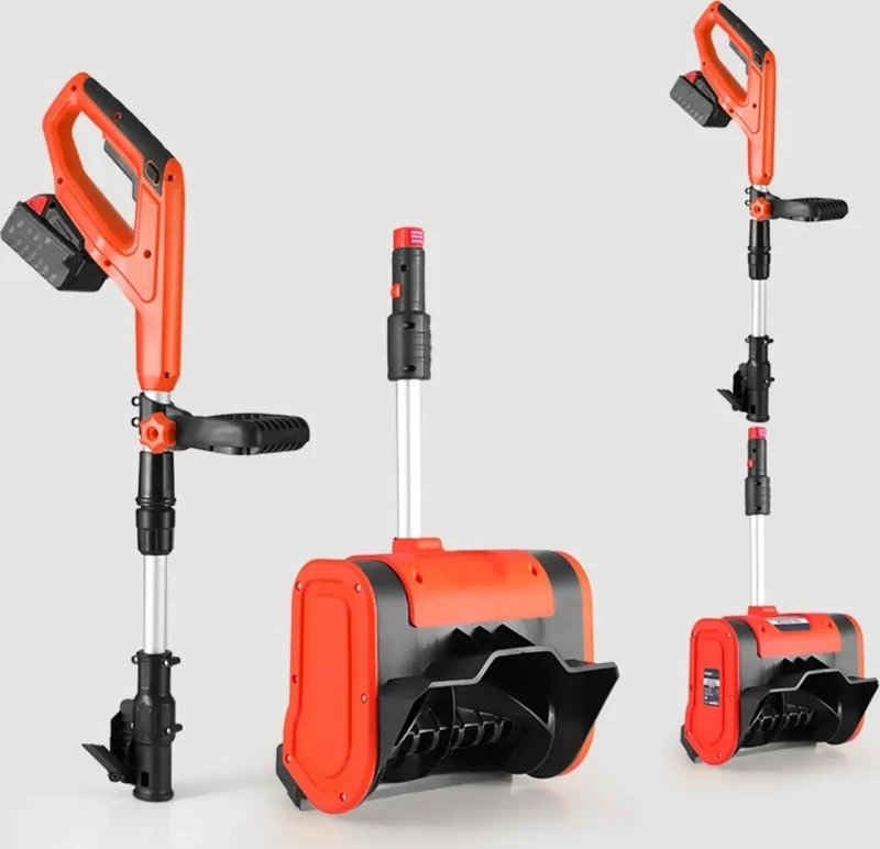 Akku-Schneefräse,Akku-Schneeschaufel,24V mit 2 Batterie,schnurlose Schneefräse,Teleskop-Stiel & Zusatzhandgriff,Faltbares