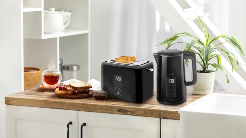 Toaster ETA Eron 8166 90000 schwarz/rostfreier stahl