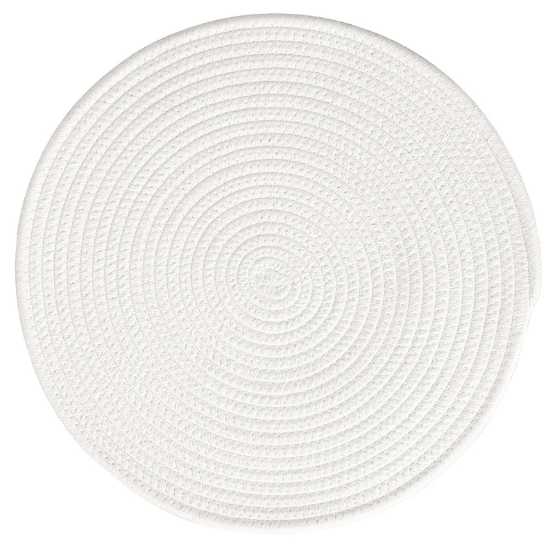 Geflochtenes rundes Tischset aus Baumwollseil und Seegras mit Spiralstruktur Karnz