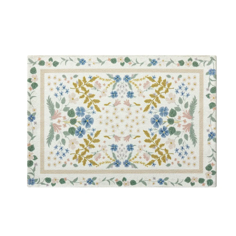 Floraler gewebter Badteppich mit Jacquard-Struktur, saugfähiger Baumwolloberfläche und rutschfester Unterseite Karnz