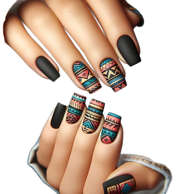Geometrisches Muster Nagelkunst Design Karnz