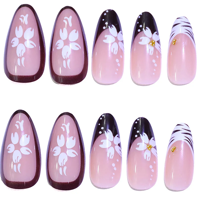 Floral Tip Acryl Nagelverstärkungen Karnz