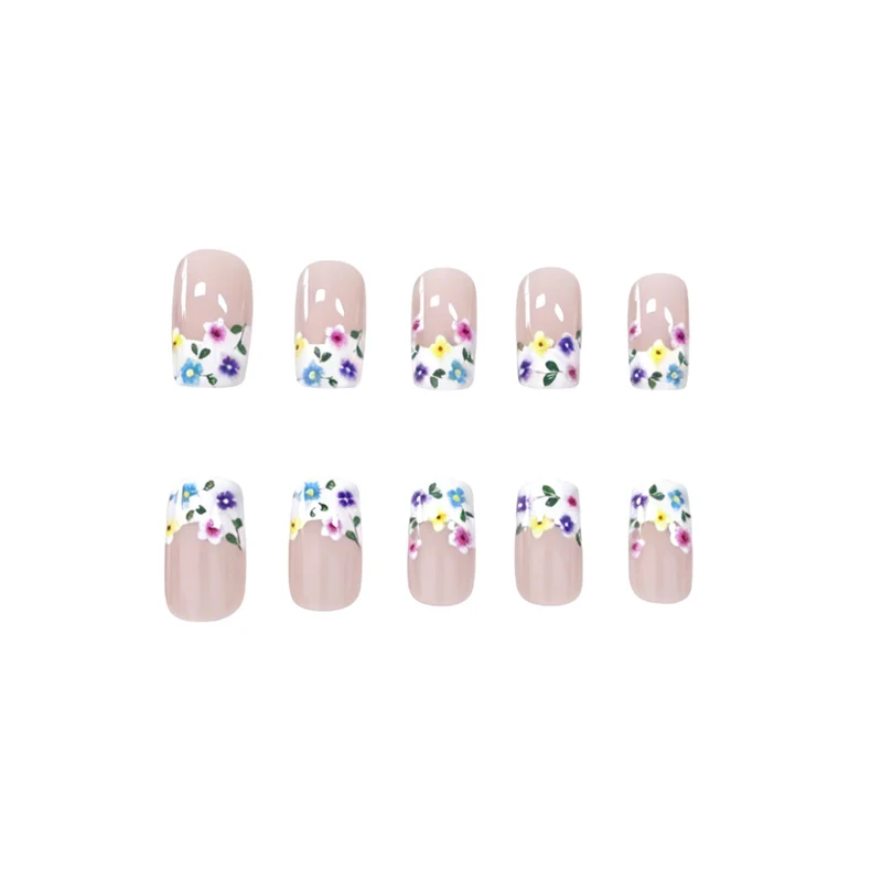 Blumenmuster Press-On Nagelverzierung Karnz