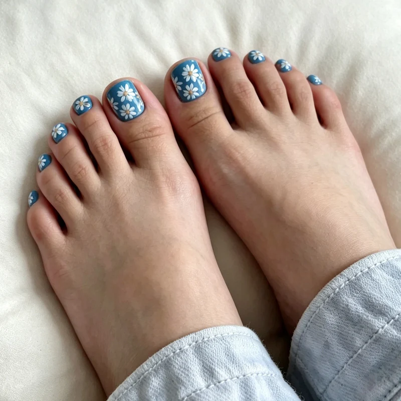 Blumenmuster Pediküre Nagelkunst Karnz