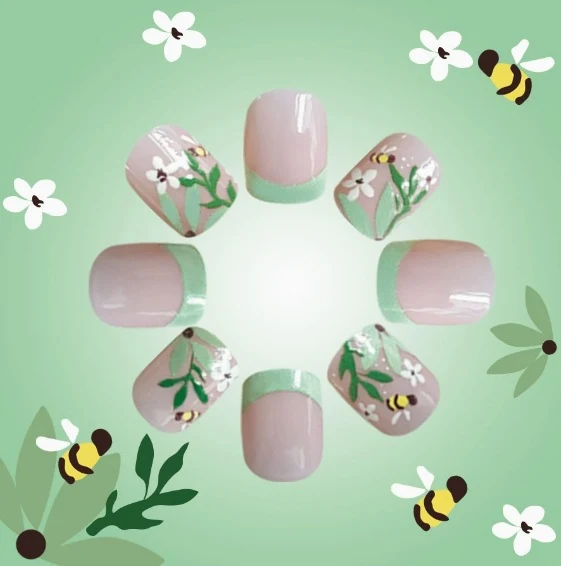 Blumenmuster Acryl-Nagelkunst-Verstärkungen Karnz