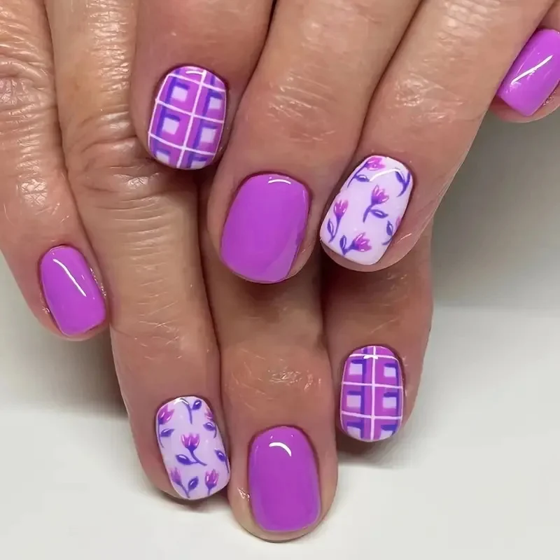 Blumen Thema Acryl Nagelkunst Karnz
