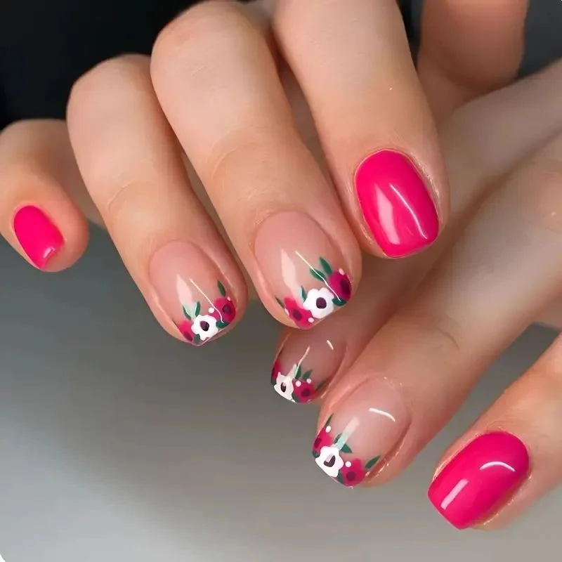 Blumen Thema Acryl Nagelkunst Karnz
