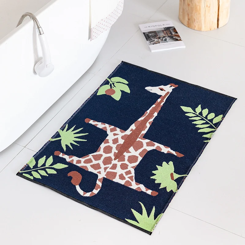 Badematte mit Giraffen-Design, saugfähigem Mikrofaserflor und rutschfester Unterseite Karnz