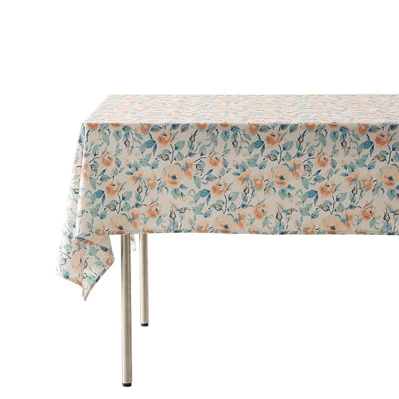 Abwaschbare Tischdecke aus Polyester mit floraler Aquarell-Optik und wasserabweisender Beschichtung Karnz