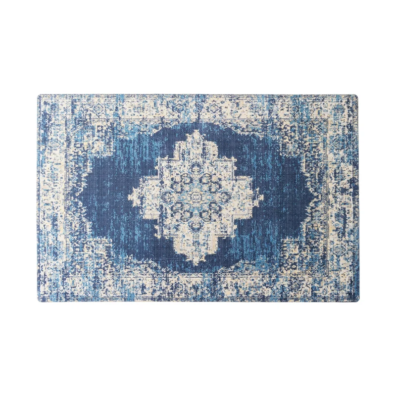 Wohnzimmer-Teppich im orientalisch-suzani Stil mit feiner Bordüre Karnz