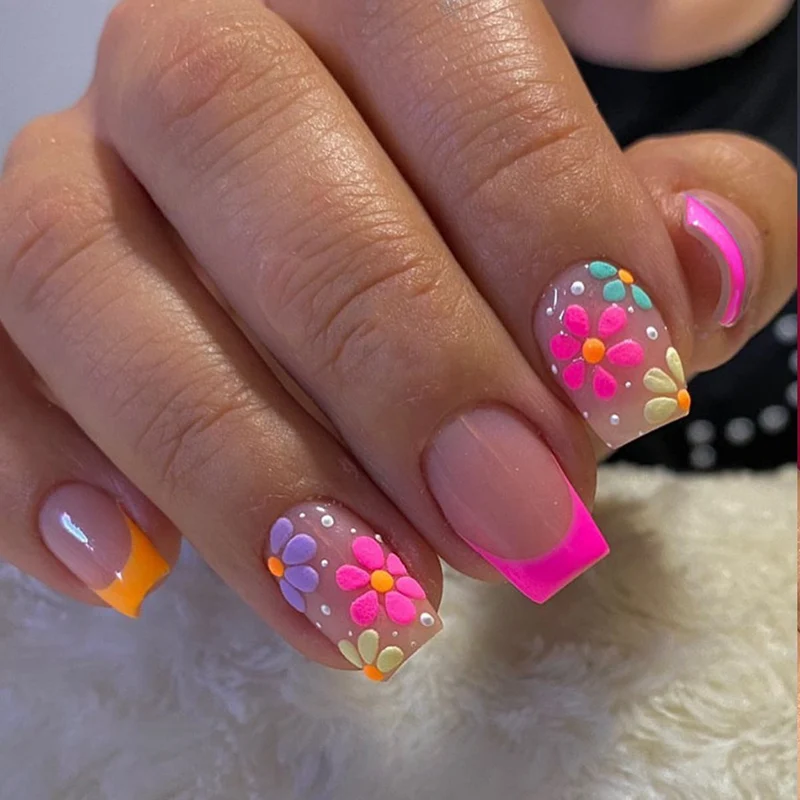 Blumenmuster Nagelkunst Set Karnz