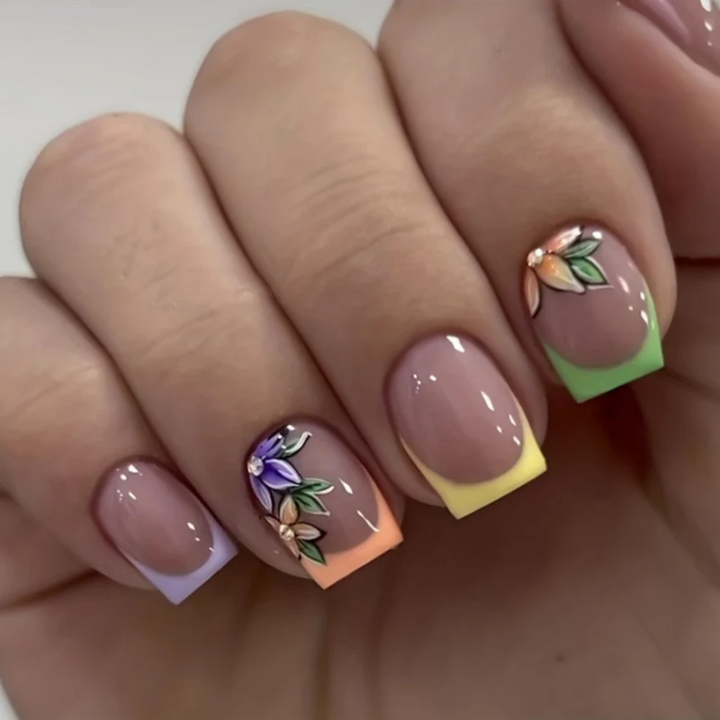 Blumenmuster Nagelkunst Set Karnz