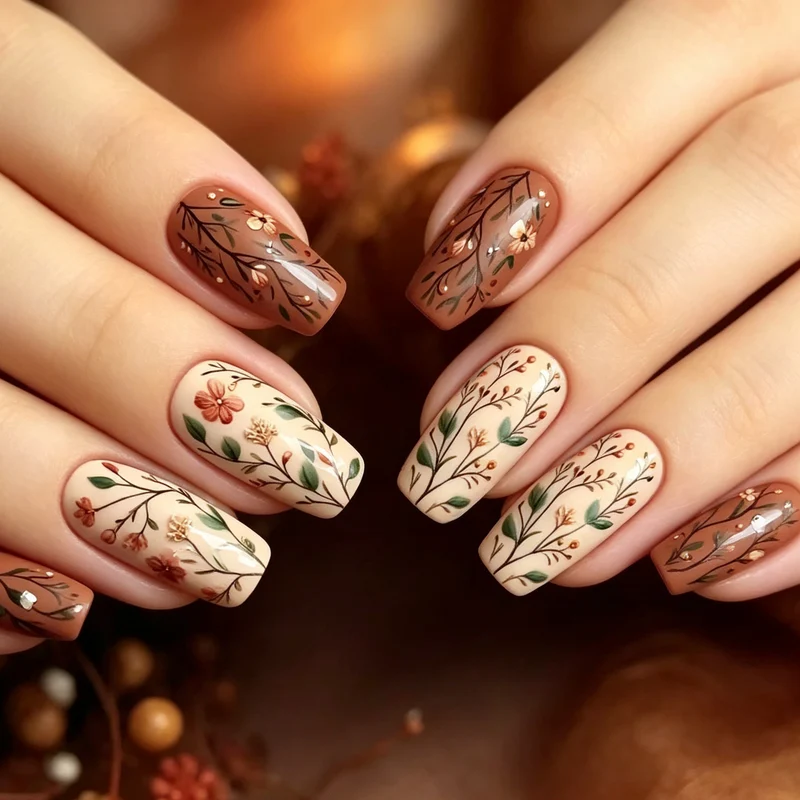 Blumeninspirierte Gel-Nail-Art Karnz