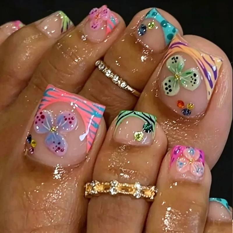 Blumeninspirierte Acryl-Nagelkunst-Verstärkungen Karnz