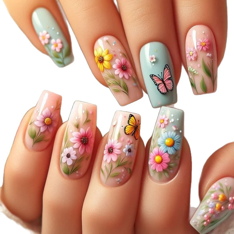 Floral Gradient Nail Art Design Kit Karnz