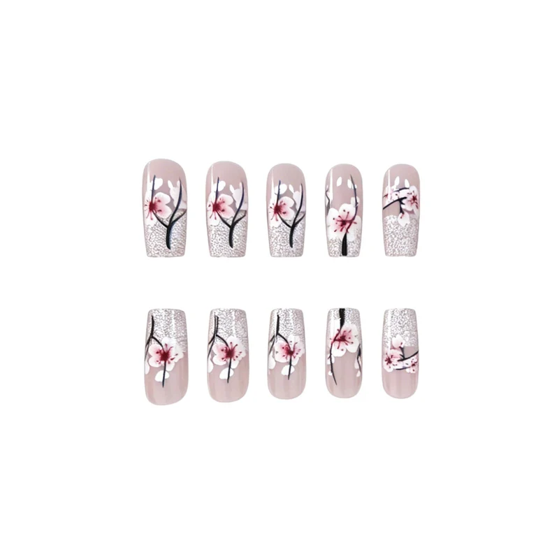 Blumiger Glitter Acryl-Nagelverzierung Karnz