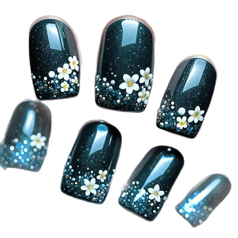 Blumen Glitzer Acryl Nagelkunst Verlängerungen Karnz