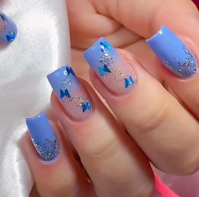Floral Glitter Acryl Nagelkunst Verbesserungen Karnz