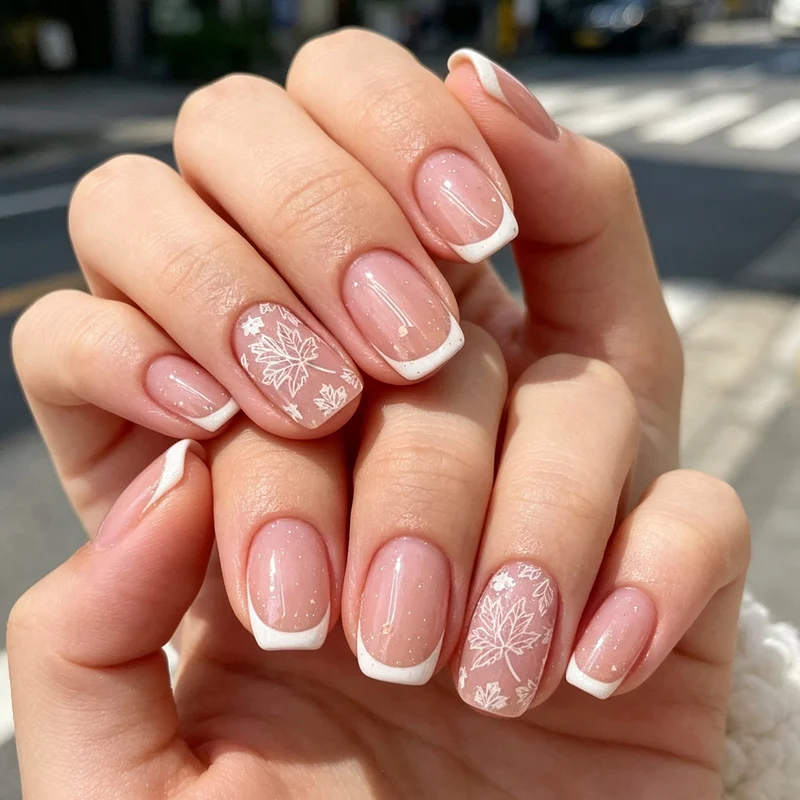 Florale Französische Spitze Nagelverzierungen Karnz