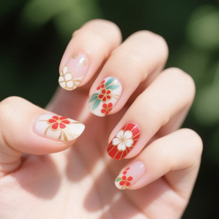 Florale Französische Spitze Acrylnagelverstärkungen Karnz