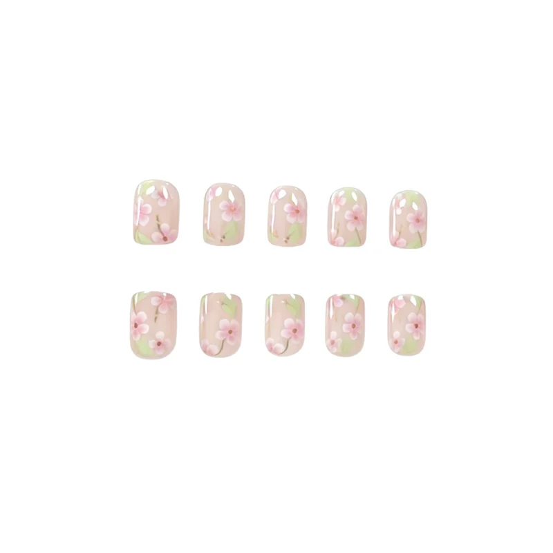 Blumenverzierte Nagelkunstverzierungen Karnz