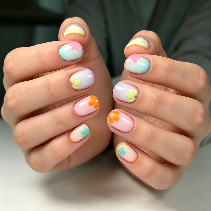 Floral Design Acryl Nagelset Karnz