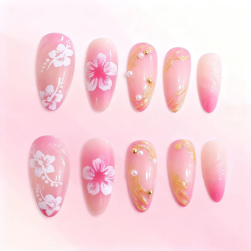 Florale dekorative Acryl-Nagelverlängerungen Karnz