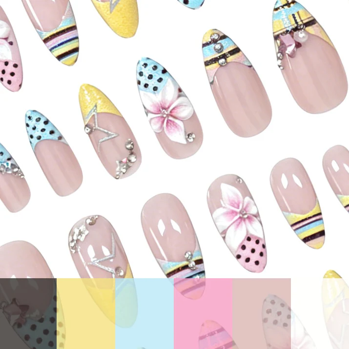 Florale dekorative Acryl-Nagelkunstverzögerungen Karnz