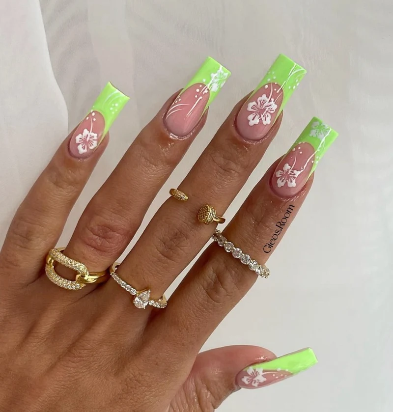 Florale Acrylnagelverzierungen Karnz 1789915564