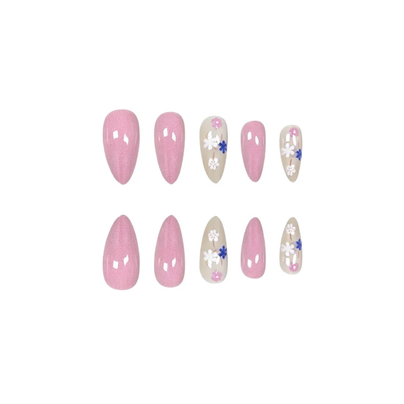 Florale Akzent Stiletto Nagelkunst Erweiterungen Karnz