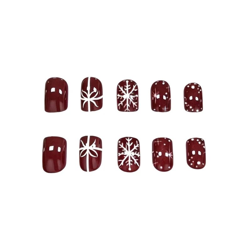 Festliche Schneeflocken-Nagelkunst-Verzierungen Karnz