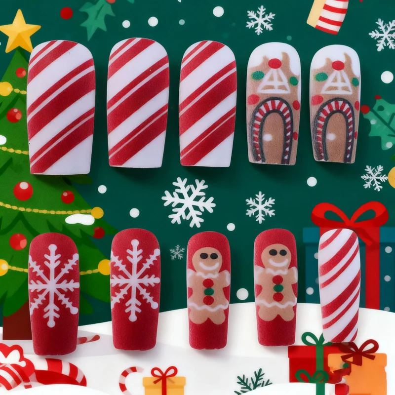 Festliche Feiertags-Akzent-Nagelkunst-Verzierungen Karnz