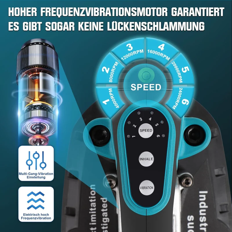 Fliesenvibrator 12000VPM Fliesen Fliesenmaschine,250KG Fliesenrüttler Nivelliermaschine,6 Gänge Einstellbarer Boden Fliesen Vibrationsgerät mit 2Akkus